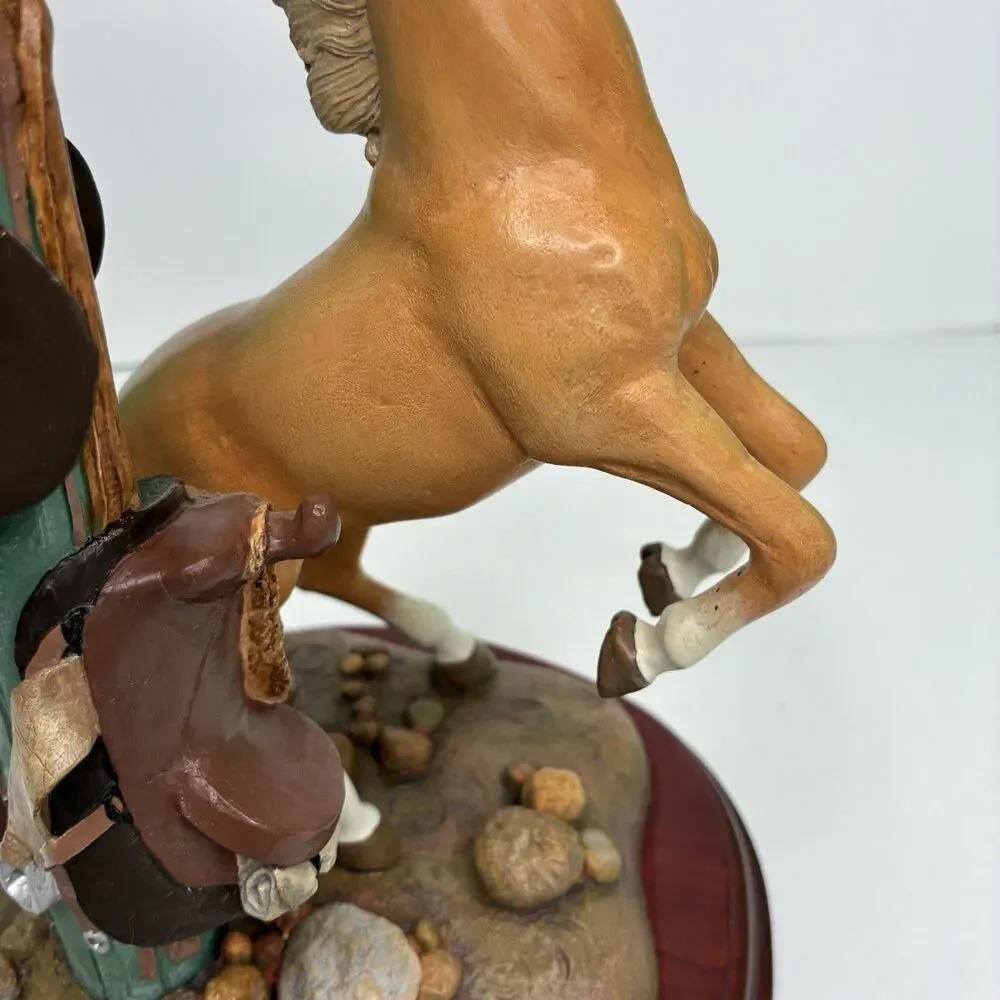 Danbury Mint Noble Yellow Golden Stallion Candlestick Holder By Gianni Benveuti